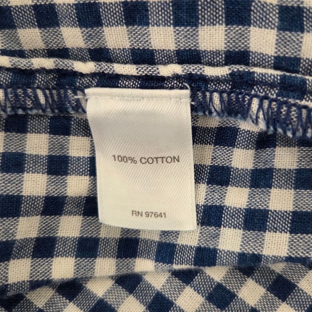J Jill Gingham Check Button Back Long Sleeve Shirt Women XL Blue White‎ Cotton - Picture 5 of 6